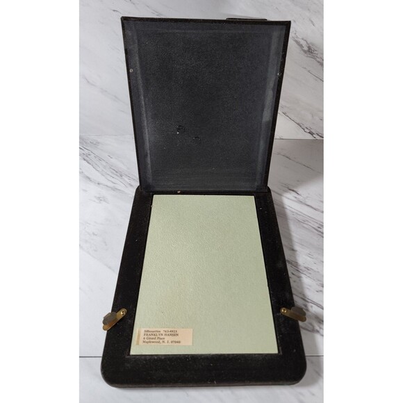 Vintage MCM Silver Gold Picture Frame 5x7 Hollywood Regency 1970s + Silhouette - Picture 7 of 10